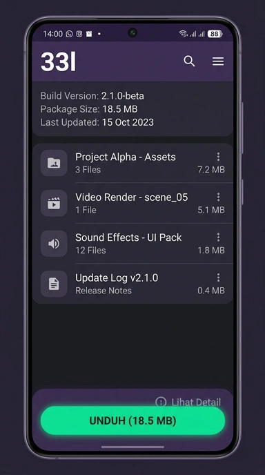 Tampilan halaman APK 33l