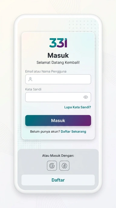 Tampilan halaman login 33l