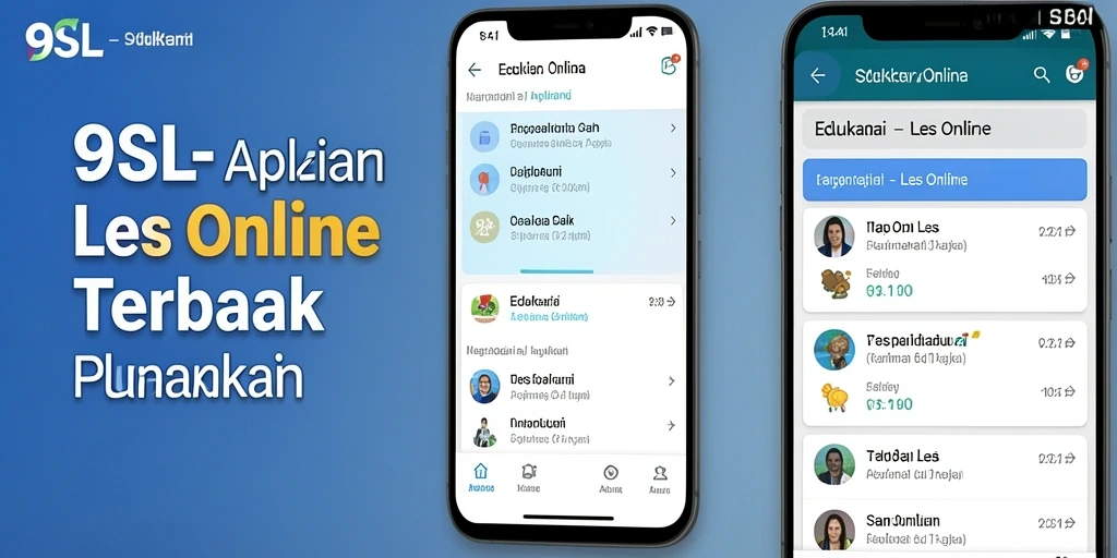 Tampilan aplikasi Les Online 9SL yang interaktif dan modern.
