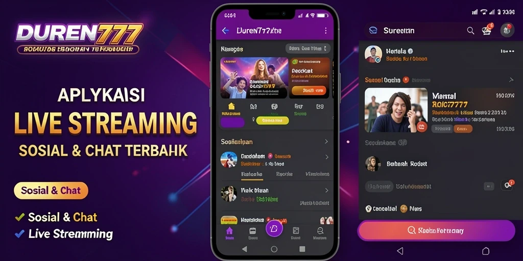 Antarmuka DUREN777 yang menarik untuk Live Streaming.