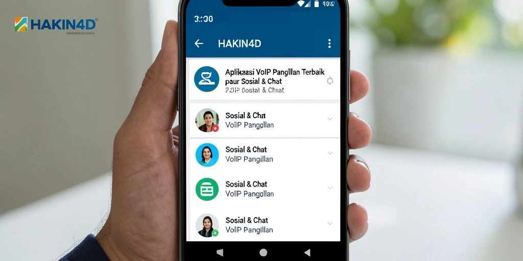 Tampilan antarmuka VoIP Panggilan HAKIN4D yang sederhana dan intuitif.