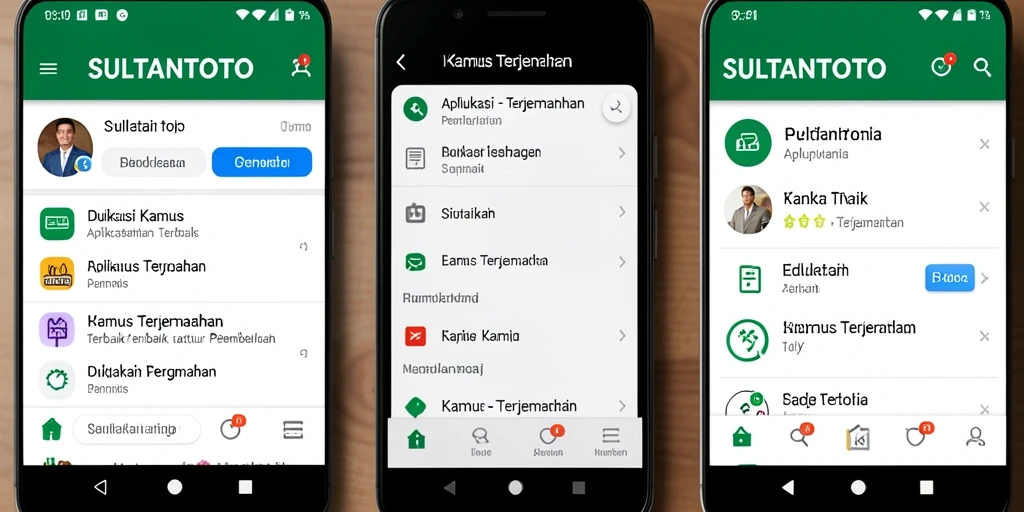 Tampilan antarmuka SULTANTOTO yang user-friendly dan informatif.